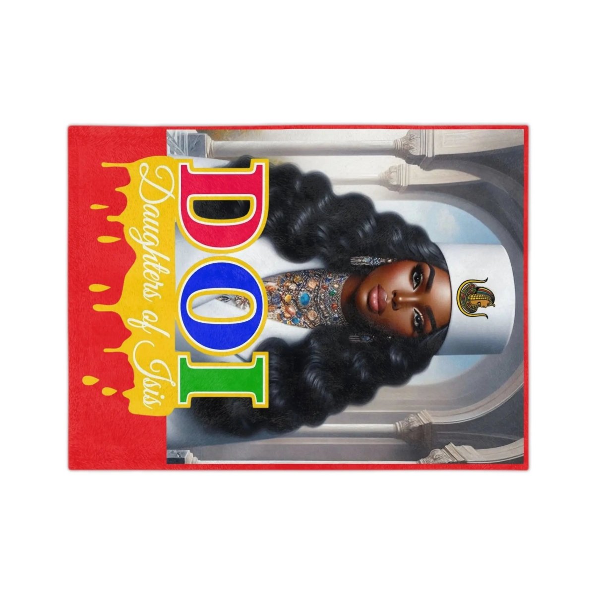 Velveteen Microfiber Blanket - Daughters of Isis Afrocentric Portrait Throw - Nineteen 29 Kustom