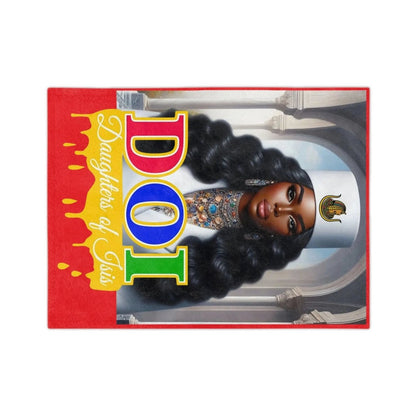 Velveteen Microfiber Blanket - Daughters of Isis Afrocentric Portrait Throw - Nineteen 29 Kustom