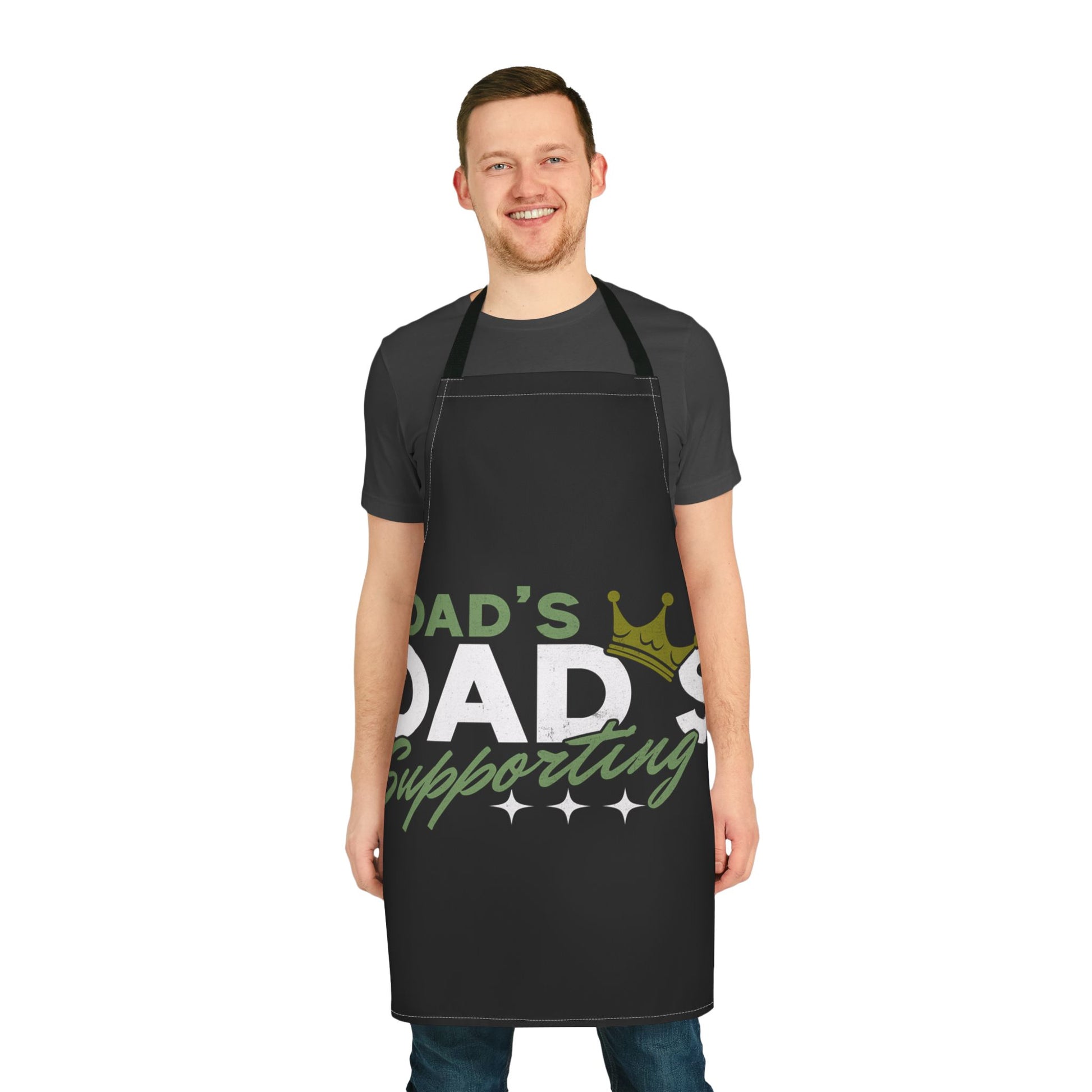 Dad's Supporting Apron - Funny Cooking Gift for Father's Day, BBQs, Grilling, Kitchen Decor, Unique Dad Gift, Chef Apron - Nineteen 29 Kustom