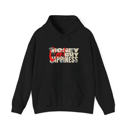 Hoodie - 'Money Can't Buy Happiness' Vintage Cash Graphic Hoodie Printify