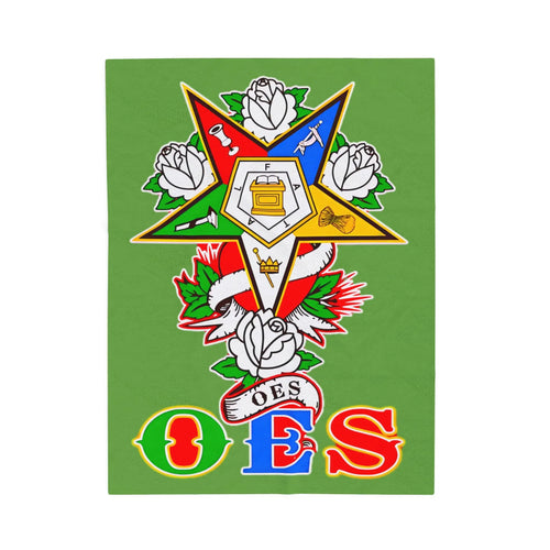 Order of Eastern Star Velveteen Plush Reversible Throw Blanket for Cozy Nights Printify