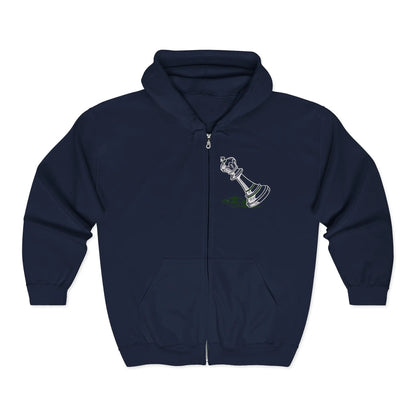 Chess King Graphic Zip Hoodie — Fallen King Design Printify