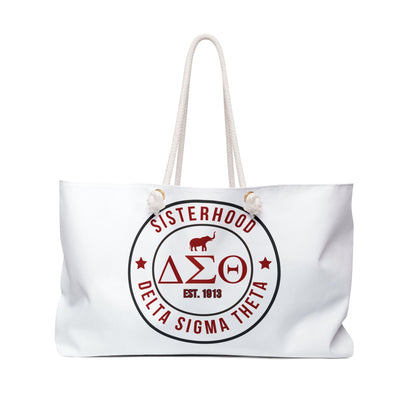 Delta Sigma Theta Sorority Weekender Bag, Travel Tote, Sisterhood Bag, Gift for Sorority Sisters, College Dorm Essentials Printify