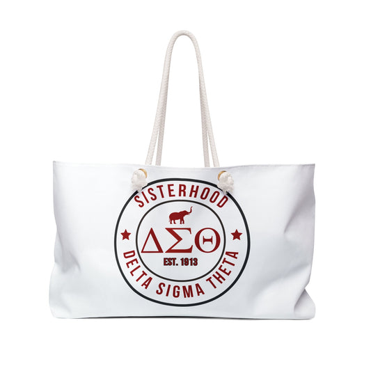 Delta Sigma Theta Sorority Weekender Bag, Travel Tote, Sisterhood Bag, Gift for Sorority Sisters, College Dorm Essentials Printify
