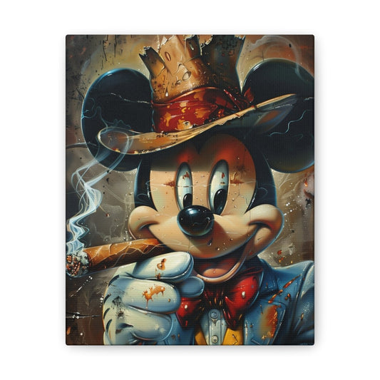 Vintage Cartoon Gangster Mickey Canvas Print – Stretched 0.75" - Nineteen 29 Kustom