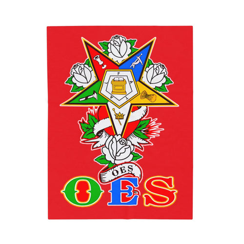 OES Velveteen Plush Blanket - Soft Cozy Throw for Members & Masonic Gifts Printify