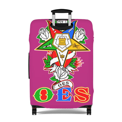 Order of Eastern Star Luggage Cover - Travel Accessory, Suitcase Protector, Freemasonry Gift, Masonic Organization, OES Emblem Printify