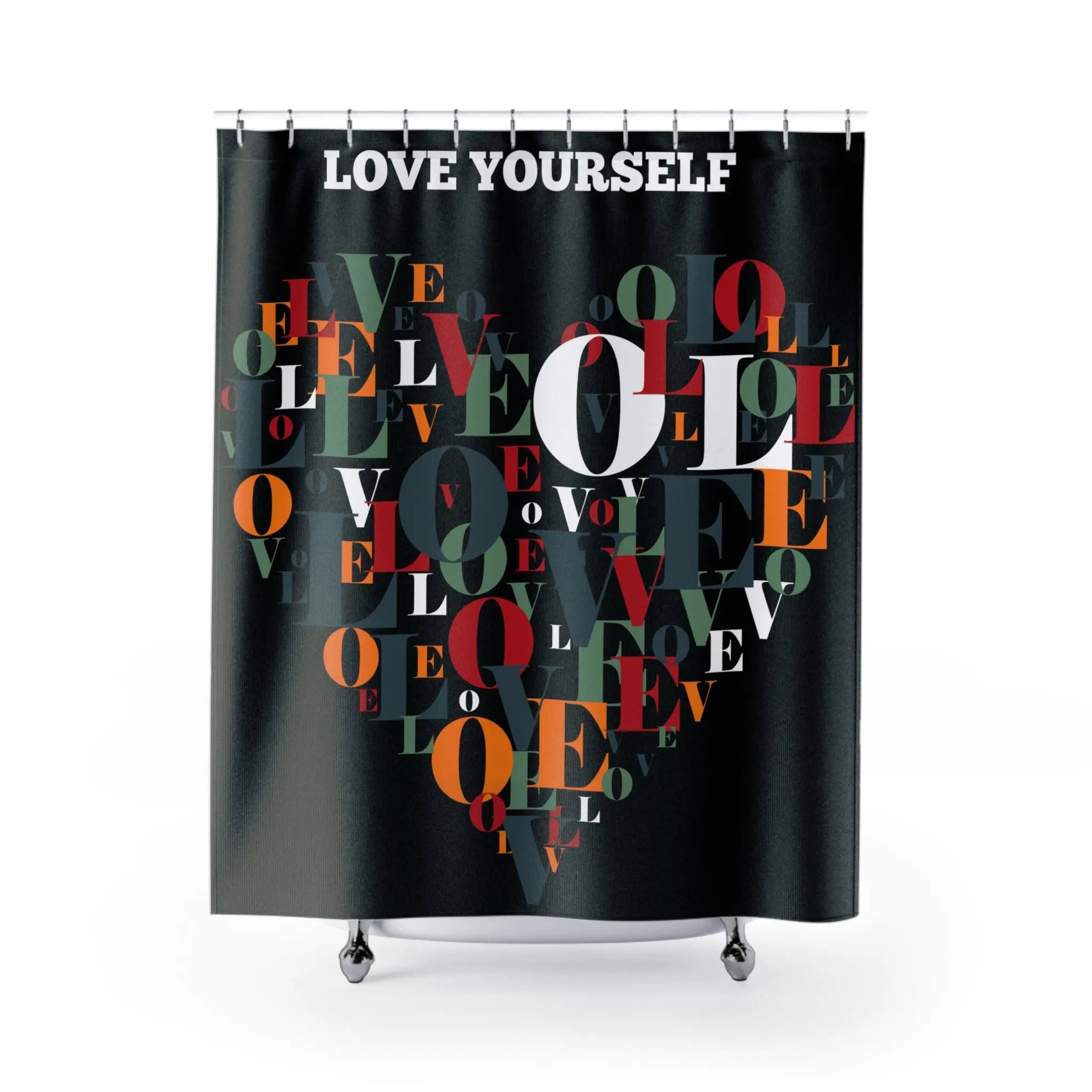 Durable Polyester Shower Curtain with Customizable Print - Waterproof Liner Recommended