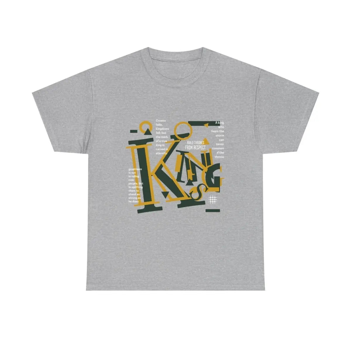 King Typography Graphic Tee — Bold Yellow Green Urban Design Printify