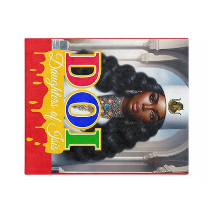 Velveteen Microfiber Blanket - Daughters of Isis Afrocentric Portrait Throw - Nineteen 29 Kustom