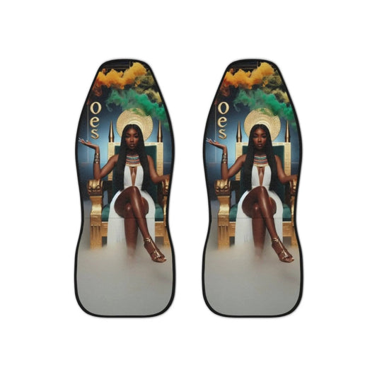 Car Seat Covers - OES Goddess Black Queen Throne Design - Nineteen 29 Kustom