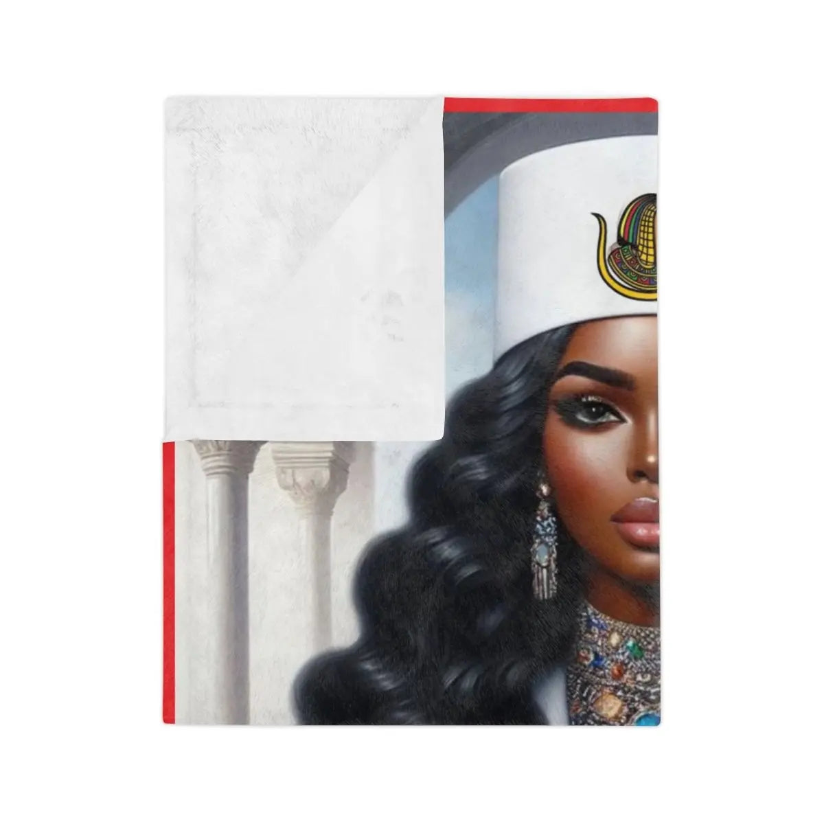 Velveteen Microfiber Blanket - Daughters of Isis Afrocentric Portrait Throw - Nineteen 29 Kustom