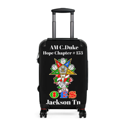Custom Graphic Suitcases, Personalized Carry-On for Travelers, Unique Travel Gear, Ideal for Eastern Stars, Great OES Gift, AM C Duke Printify