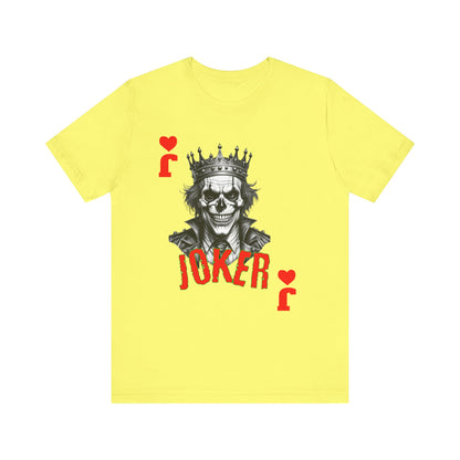 Joker Graphic Tee, Unisex T-Shirt for Fans, Casual Wear, Gift for Birthdays, Halloween Costume, Superhero Theme, Graphic Novel Style - Nineteen 29 Kustom