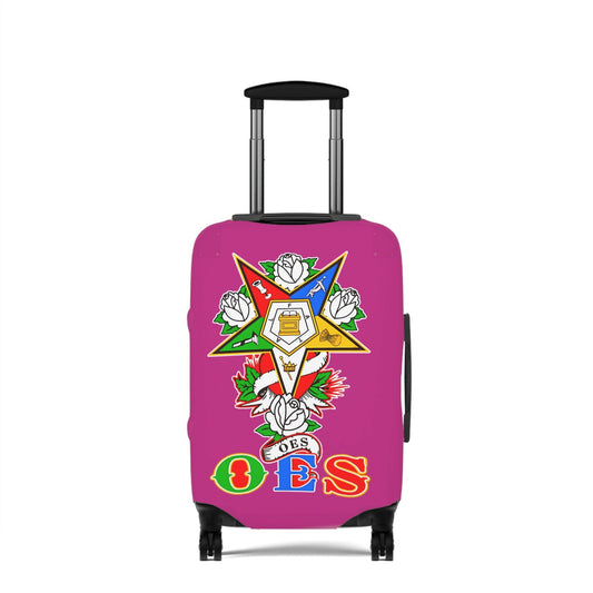 Order of Eastern Star Luggage Cover - Travel Accessory, Suitcase Protector, Freemasonry Gift, Masonic Organization, OES Emblem Printify