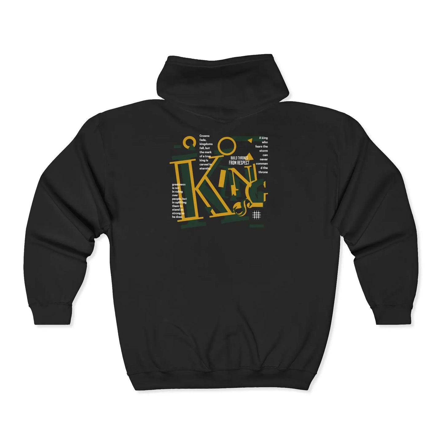 Chess King Graphic Zip Hoodie — Fallen King Design Printify