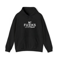 Graphic Hoodie - 'No Fucks Given' Distressed Design Printify