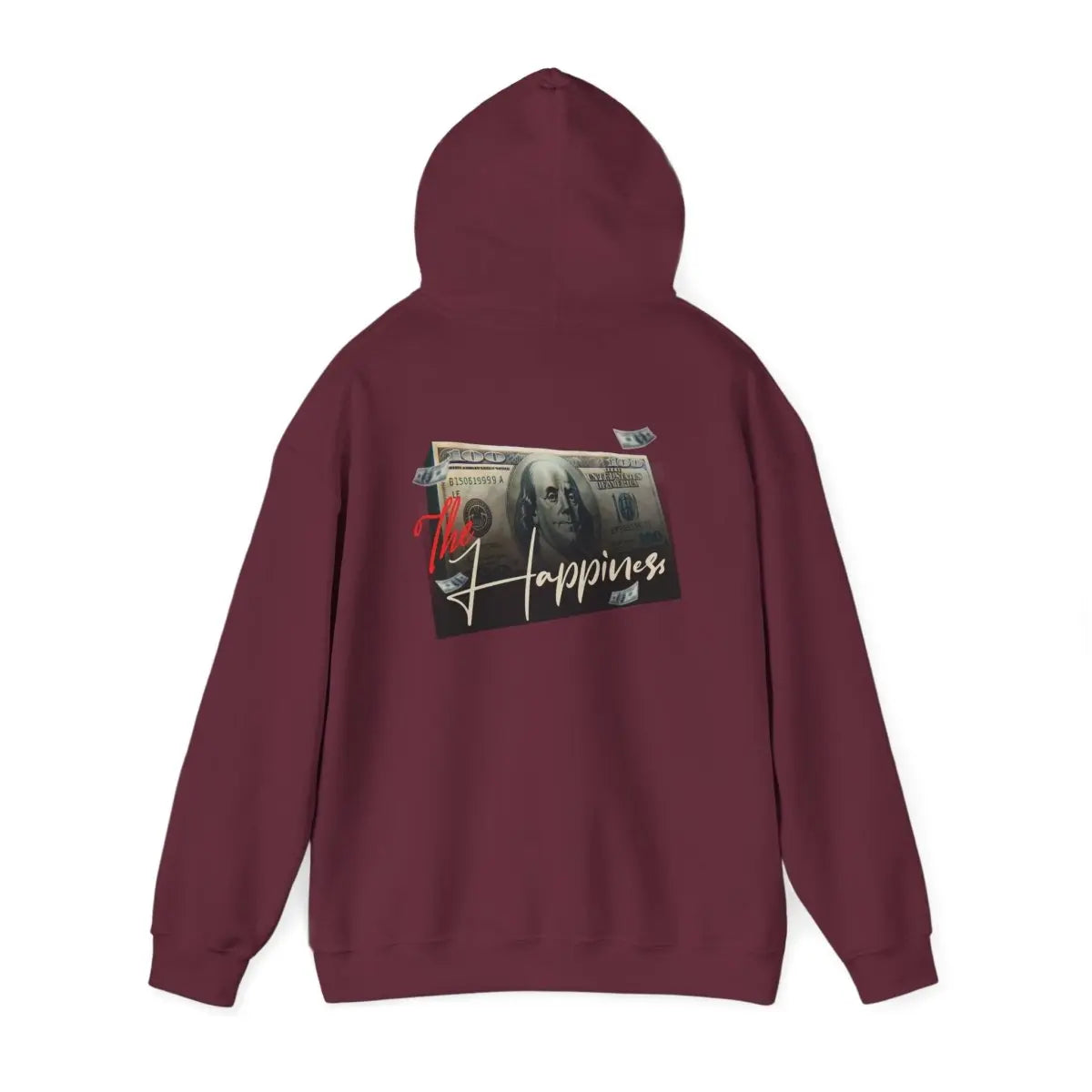 Hoodie - 'Money Can't Buy Happiness' Vintage Cash Graphic Hoodie Printify