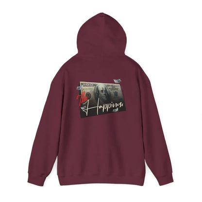 Hoodie - 'Money Can't Buy Happiness' Vintage Cash Graphic Hoodie Printify