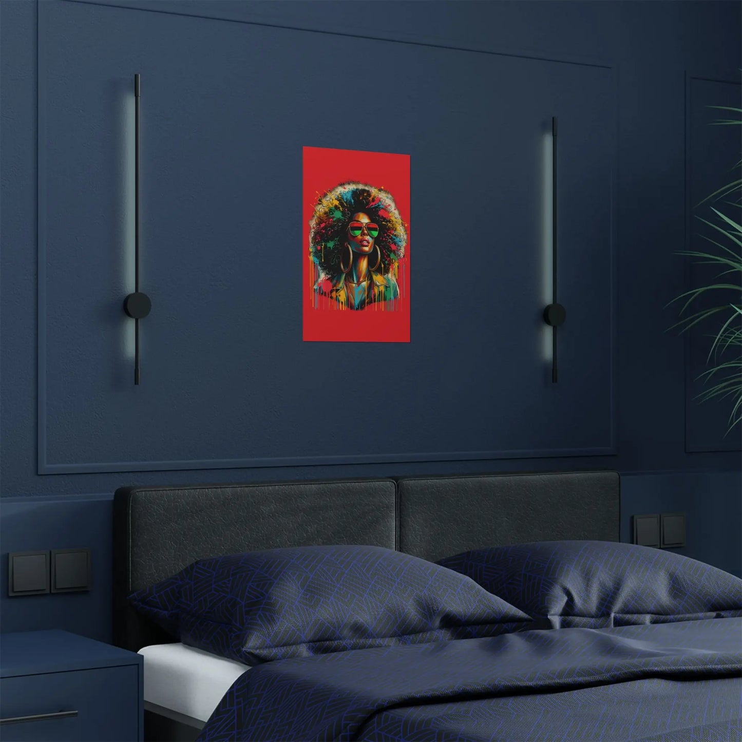 Vibrant Afro Art Print - Colorful Satin Poster for Her - Home Decor & Empowerment Gift Printify