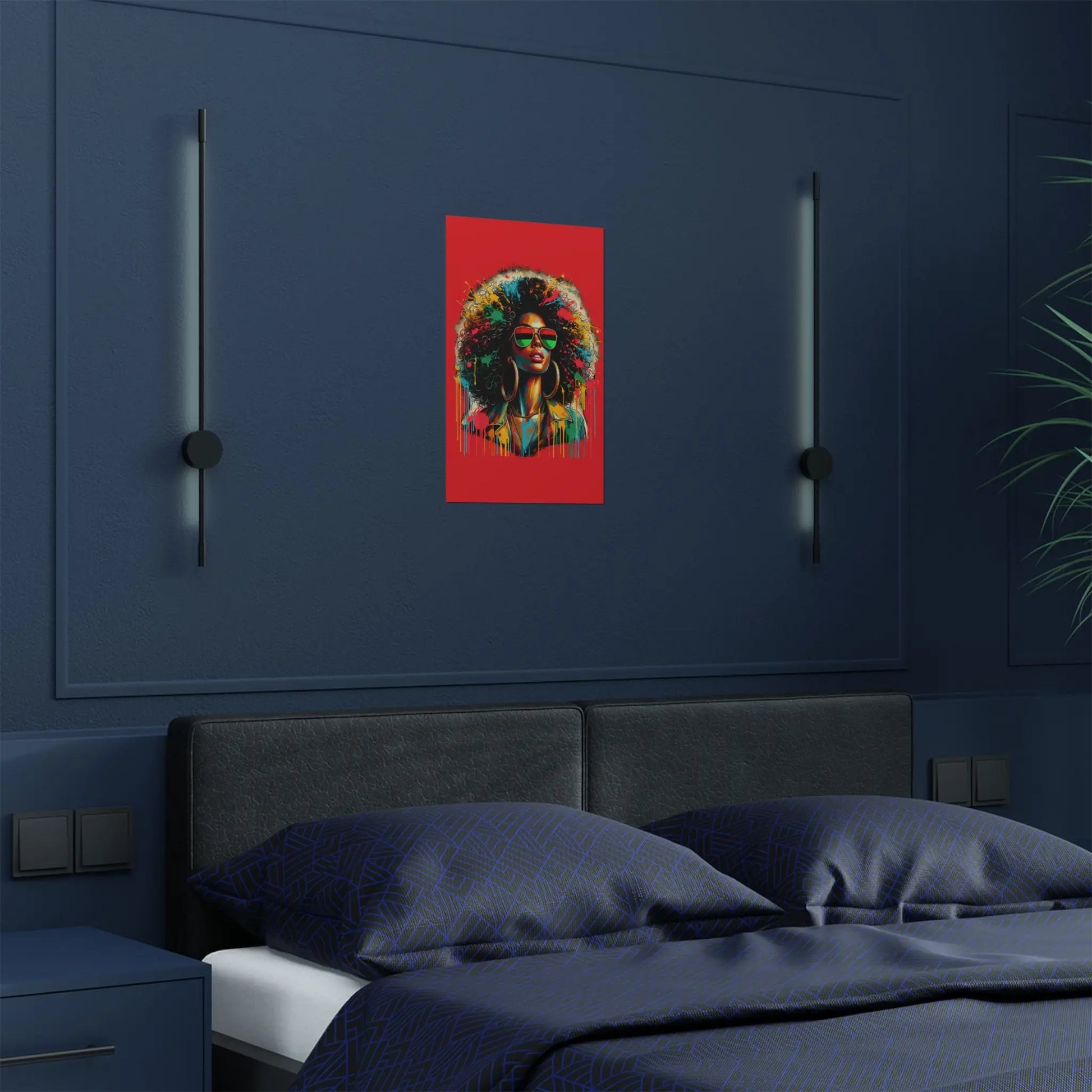 Vibrant Afro Art Print - Colorful Satin Poster for Her - Home Decor & Empowerment Gift Printify