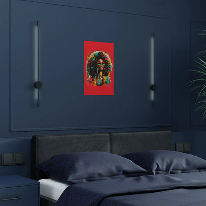 Vibrant Afro Art Print - Colorful Satin Poster for Her - Home Decor & Empowerment Gift Printify