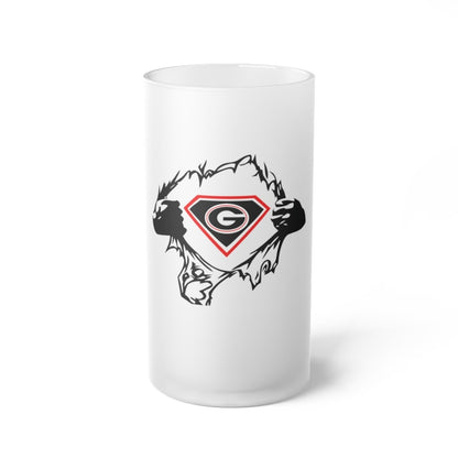Ripped UGA Team Frosted Glass Beer Mug - Nineteen 29 Kustom