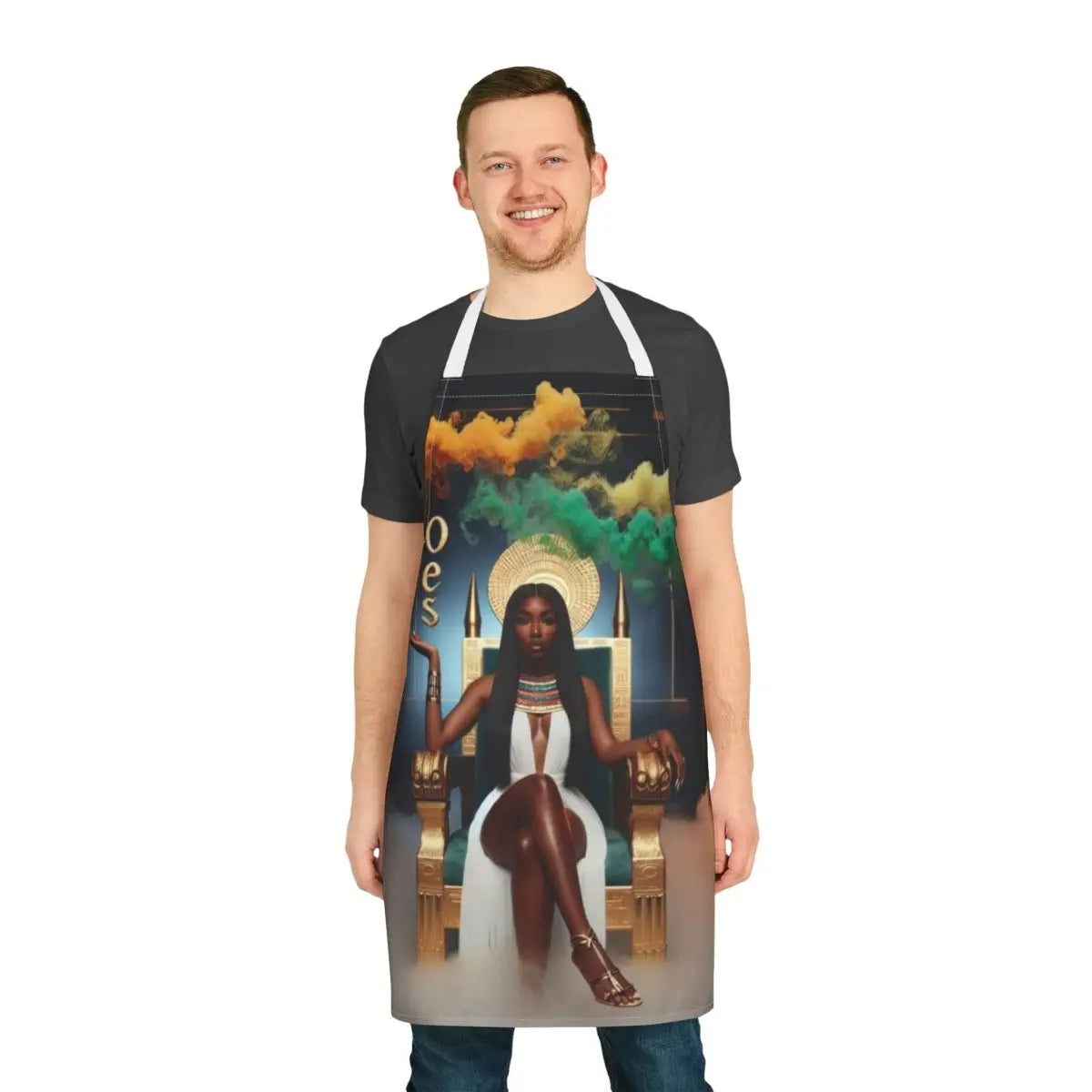 Kitchen Apron - OES Goddess Regal Throne Art Apron - Nineteen 29 Kustom