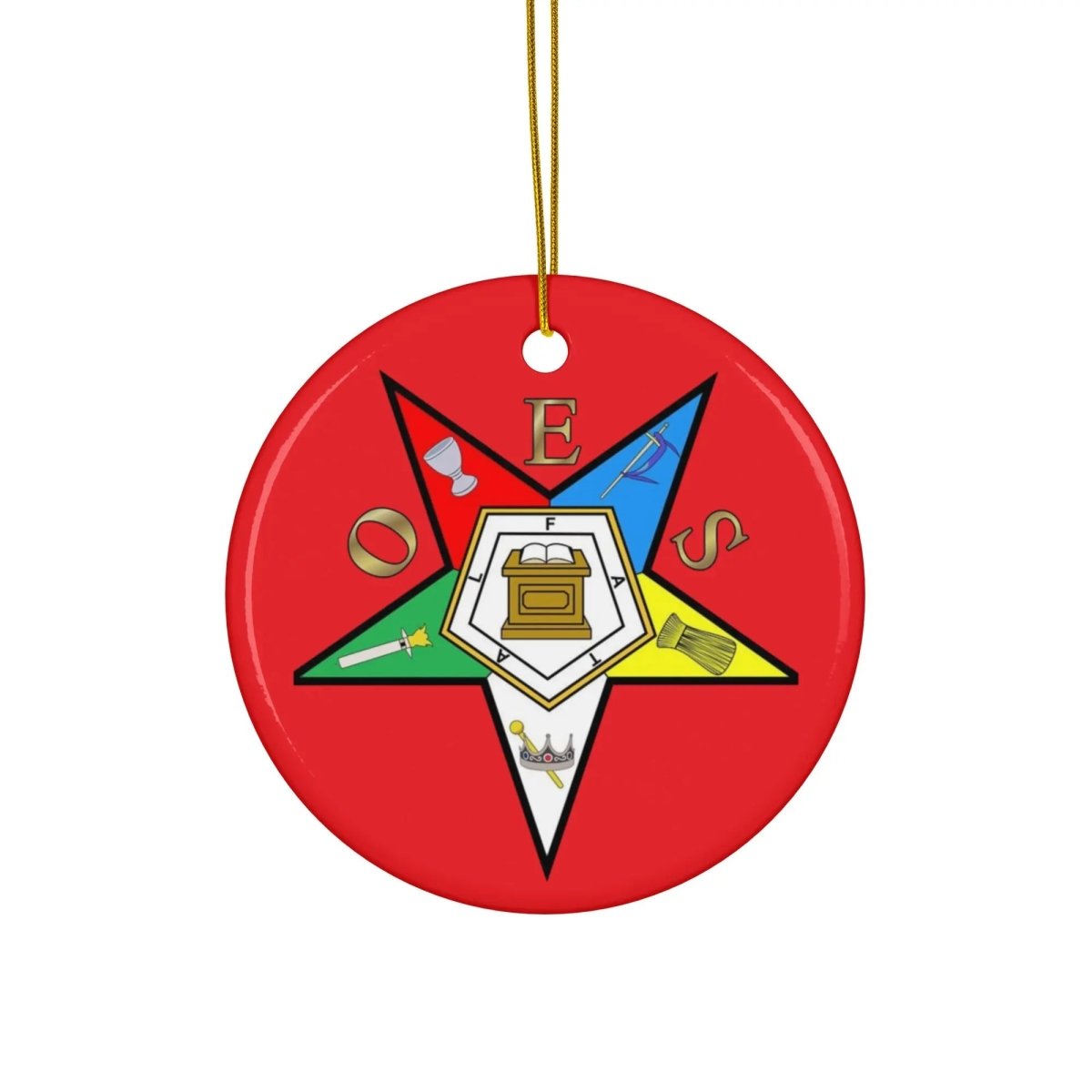Order of Eastern Star Christmas Ceramic Ornament