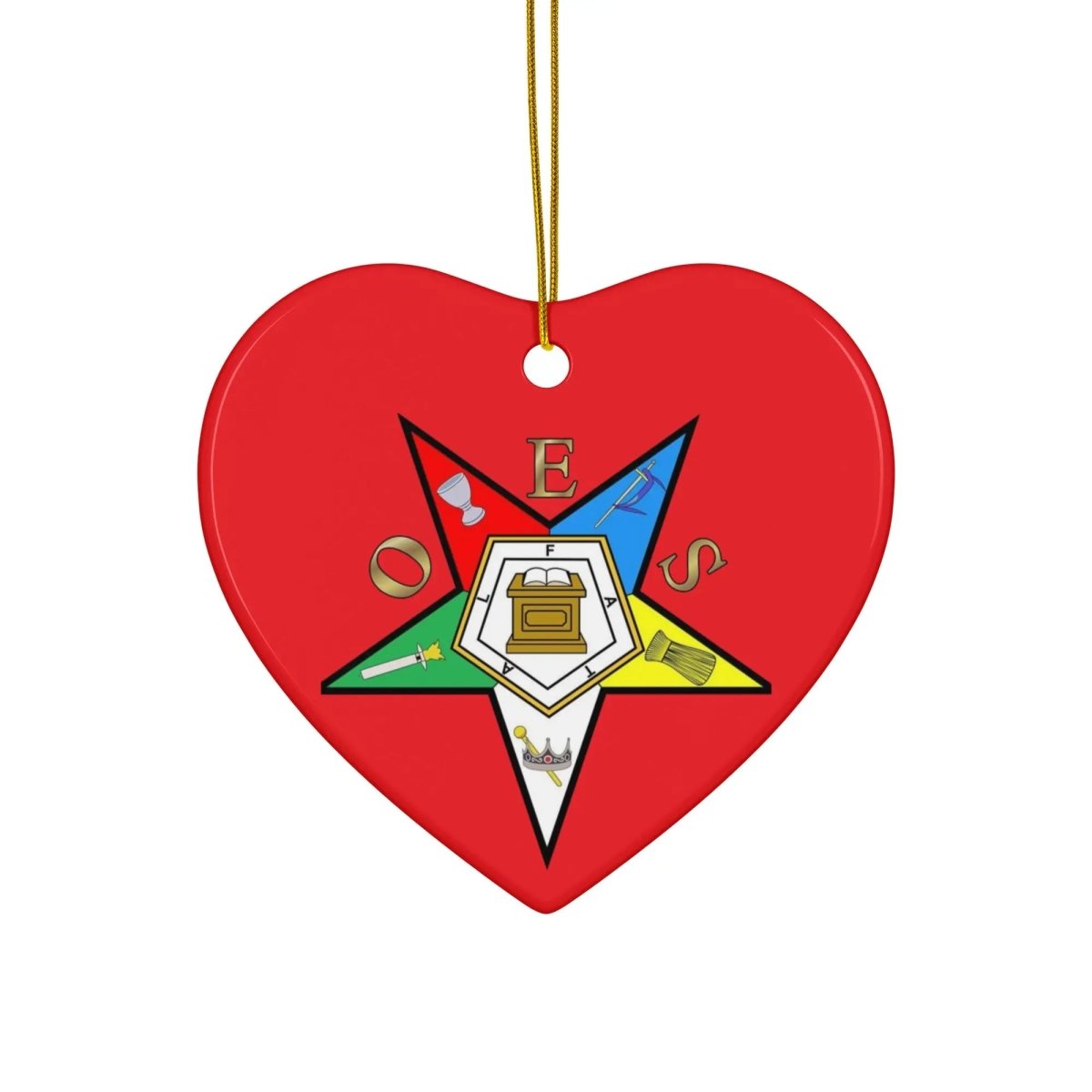 Order of Eastern Star Christmas Ceramic ornament - Nineteen 29 Kustom