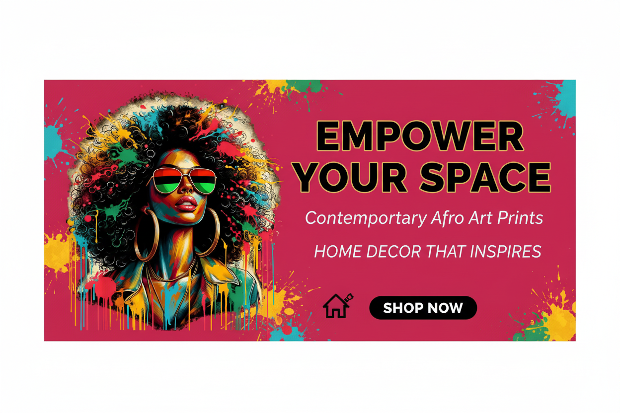 Vibrant Afro Art Print Banner