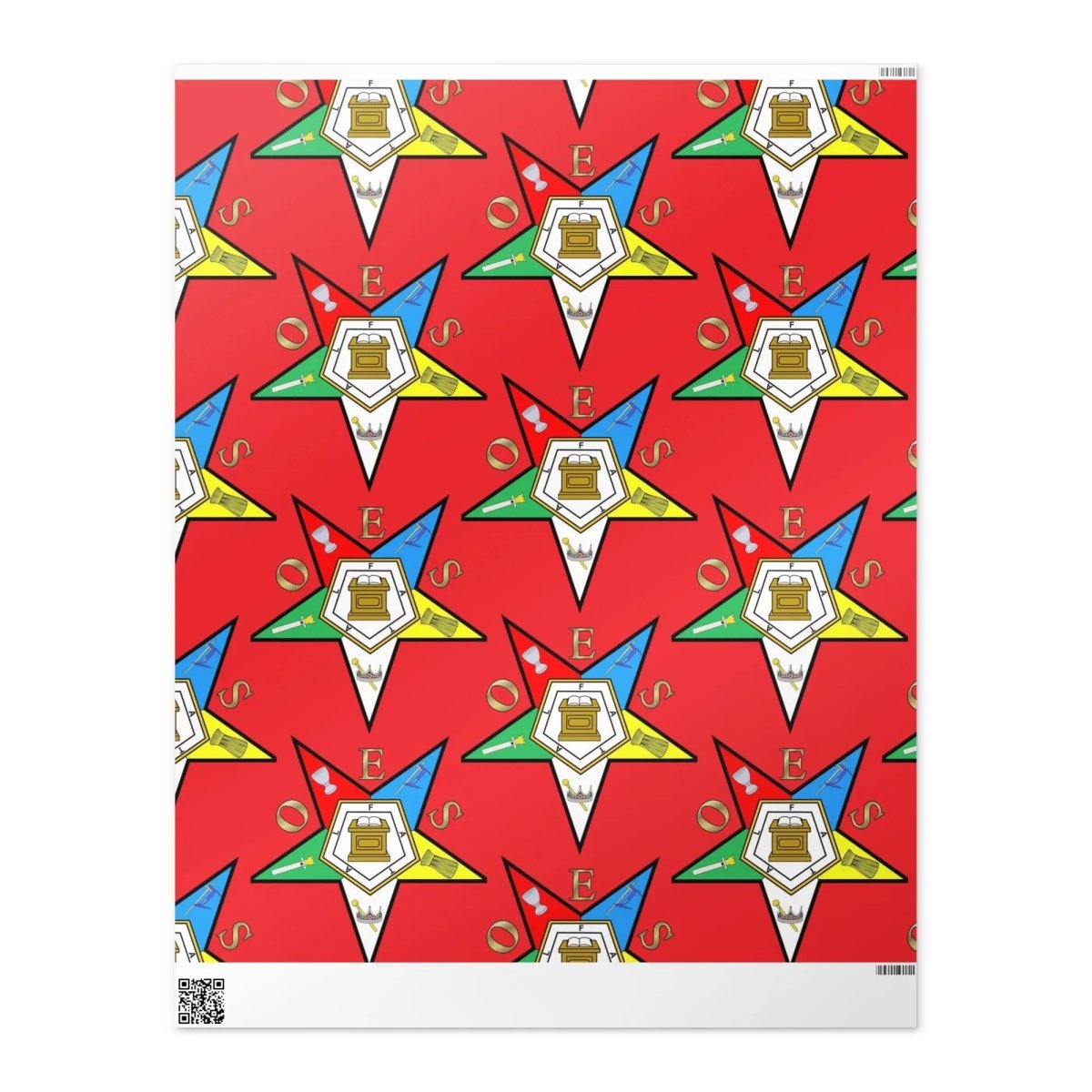 Order of Eastern Star Christmas Wrapping paper roll - Nineteen 29 Kustom