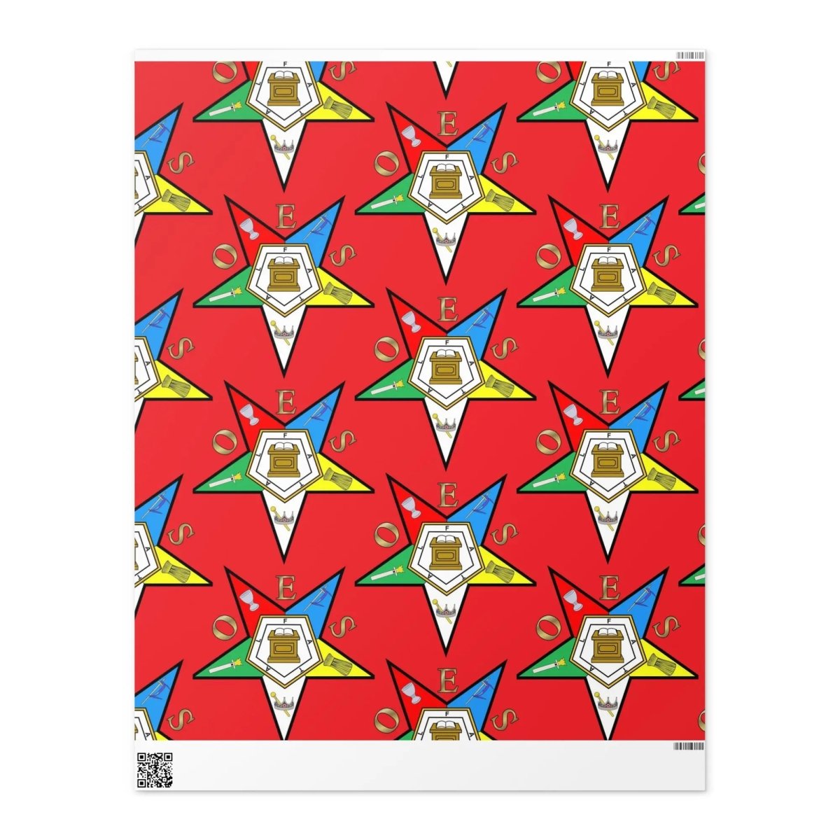 Order of Eastern Star Christmas Wrapping paper roll - Nineteen 29 Kustom